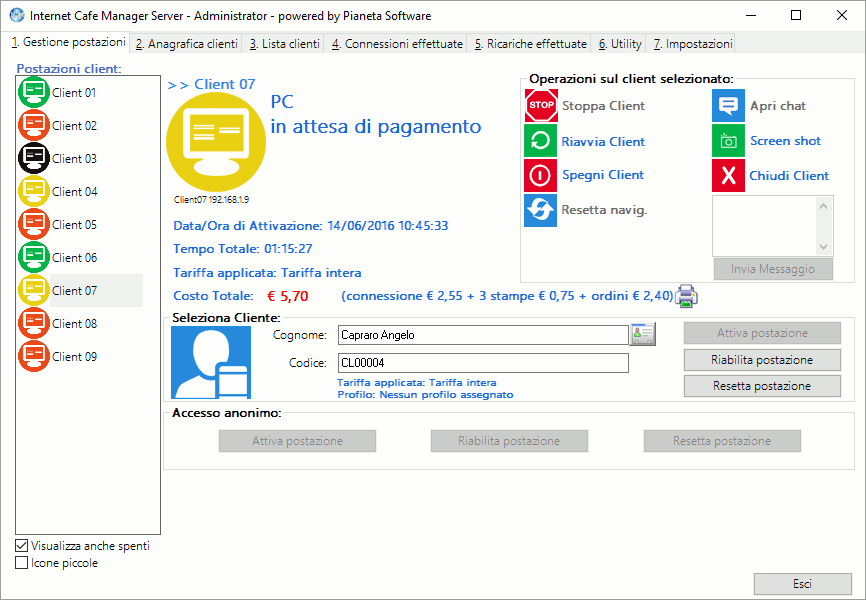 Client in attesa di pagamento